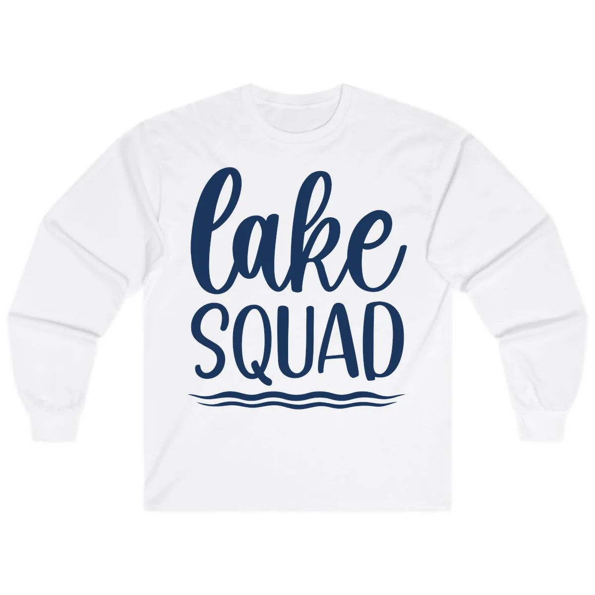 Lake Squad Typography Design Long Sleeve in White