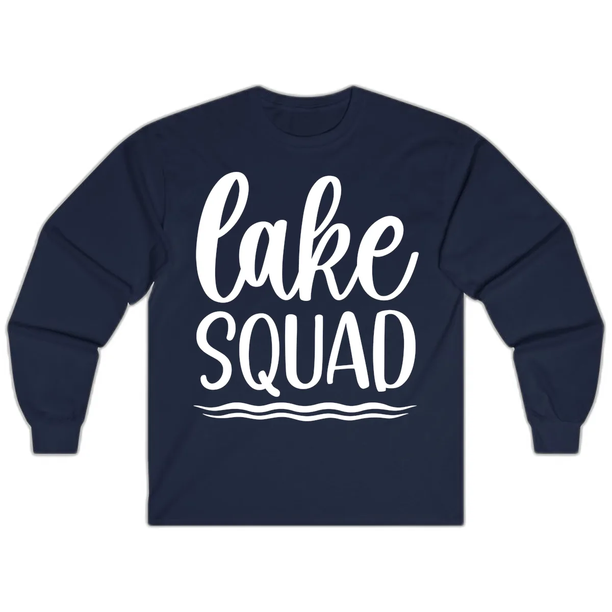 Lake Squad Typography Design Long Sleeve in Navy