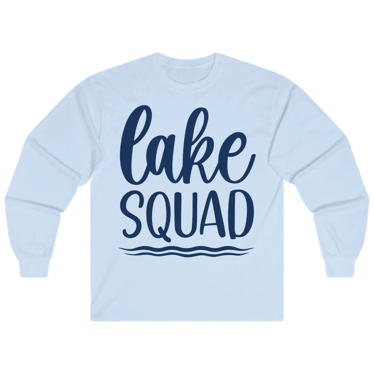 Lake Squad Typography Design Long Sleeve in Light Blue