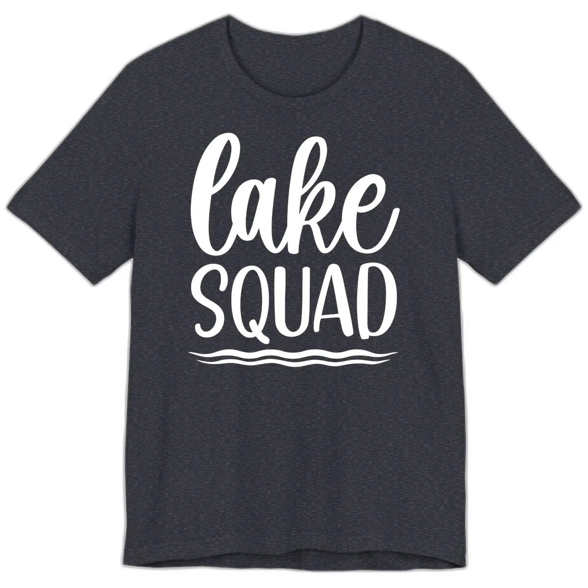 Lake Squad Typography Design Premium T-Shirt in Heather Navy