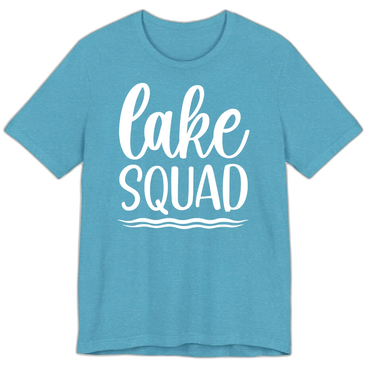 Lake Squad Typography Design Premium T-Shirt in Heather Aqua
