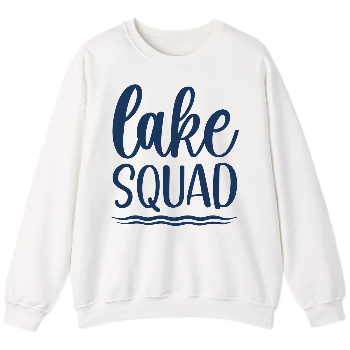 Lake Squad Typography Design Sweatshirt in White