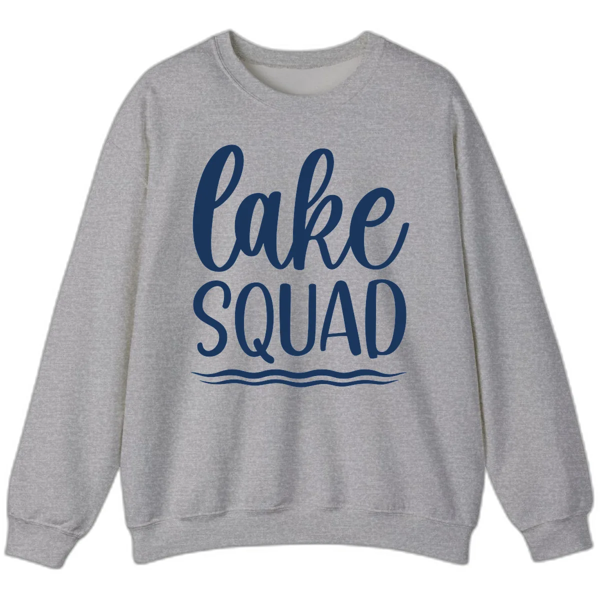 Lake Squad Typography Design Sweatshirt in Sport Grey