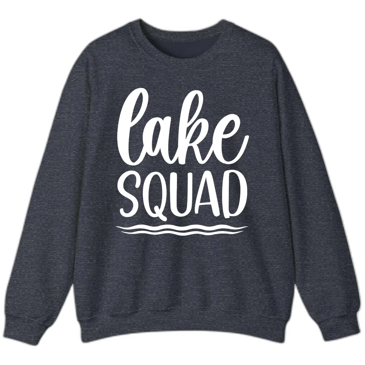 Lake Squad Typography Design Sweatshirt in Heather Sport Dark Navy