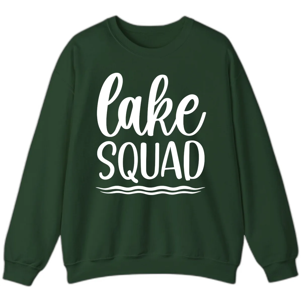 Lake Squad Typography Design Sweatshirt in Forest Green