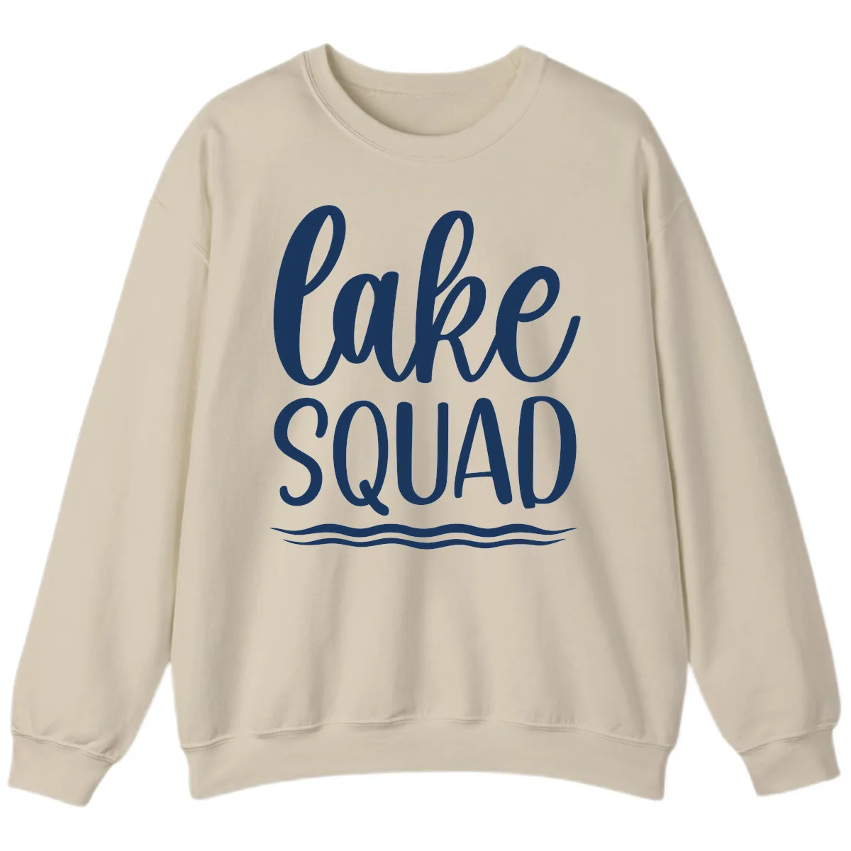 Lake Squad Typography Design Sweatshirt in Sand