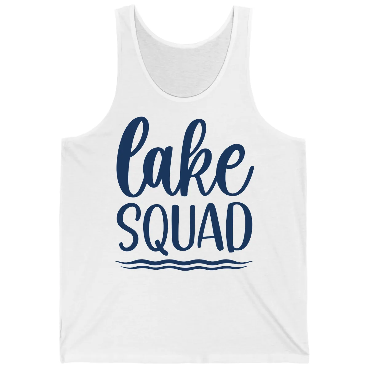 Lake Squad Typography Design Tank in White