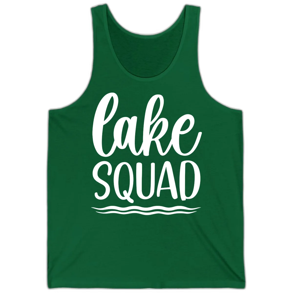 Lake Squad Typography Design Tank in Kelly