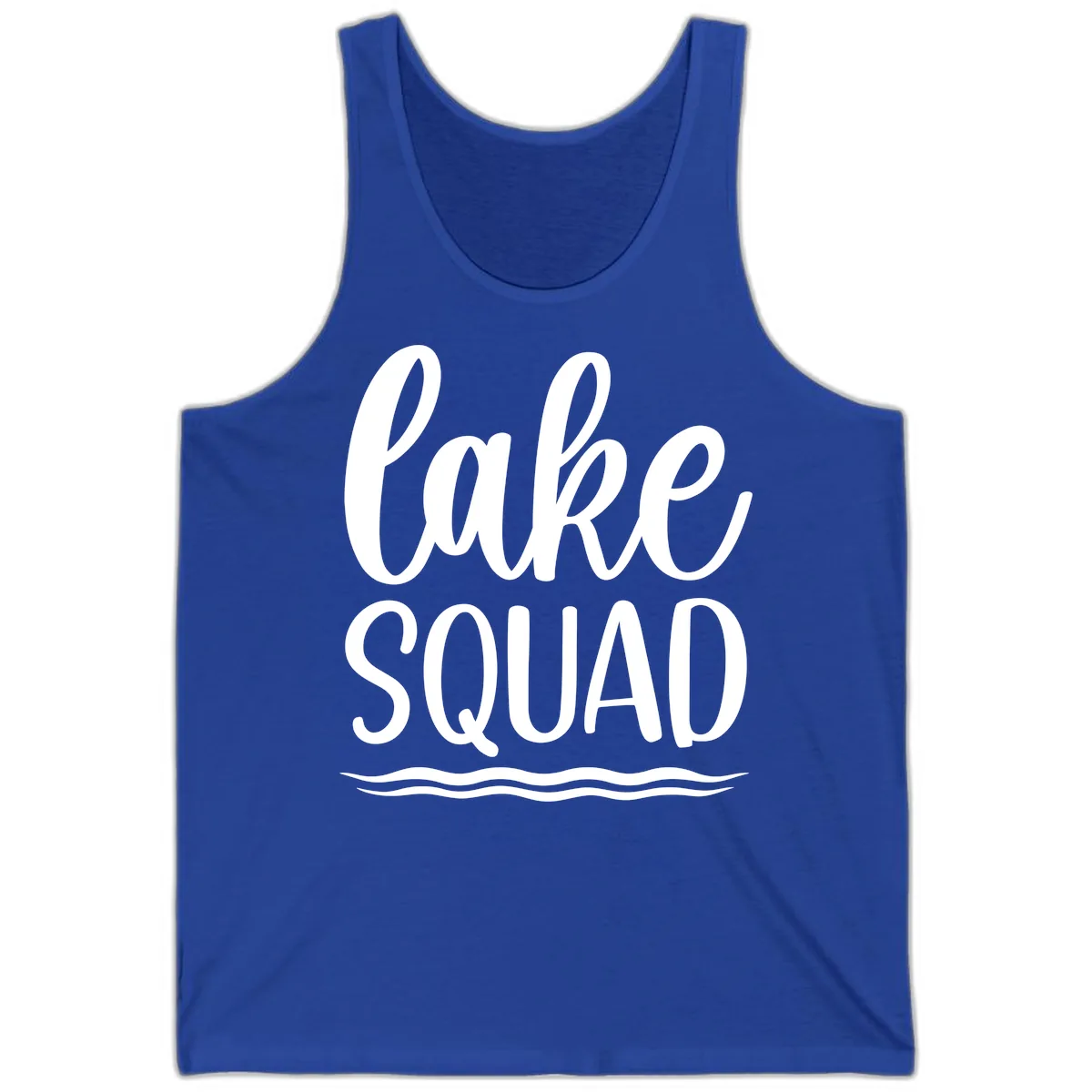 Lake Squad Typography Design Tank in True Royal