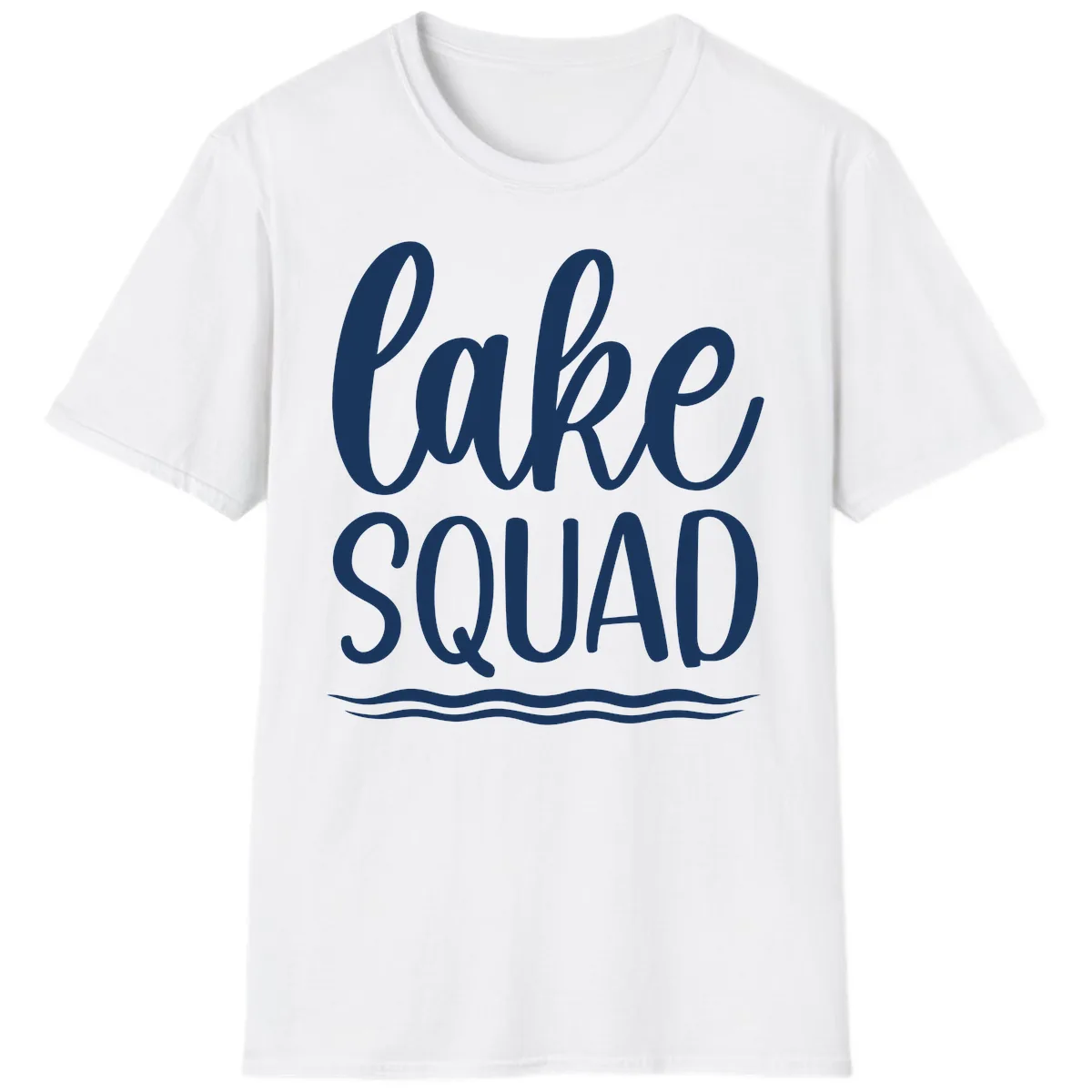 Lake Squad Typography Design T-Shirt in White