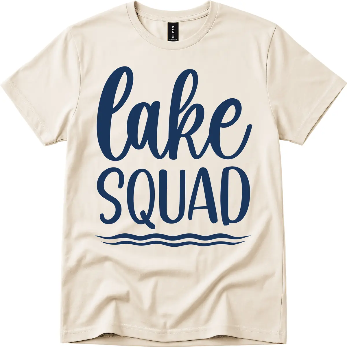 Lake Squad Typography Design T-Shirt in Natural