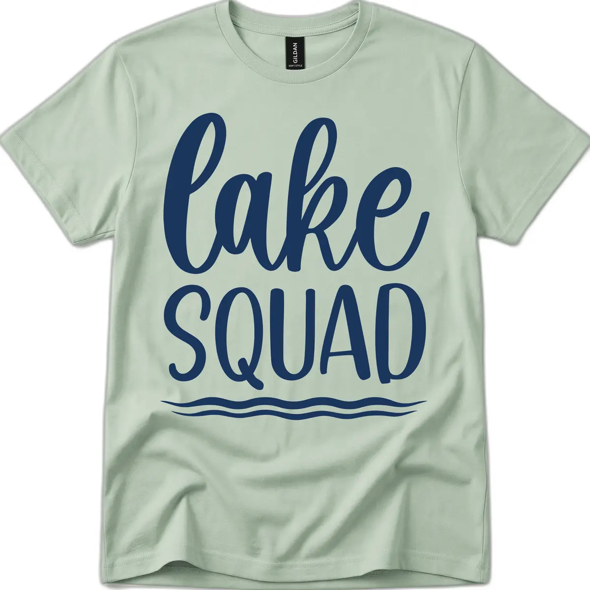 Lake Squad Typography Design T-Shirt in Sage