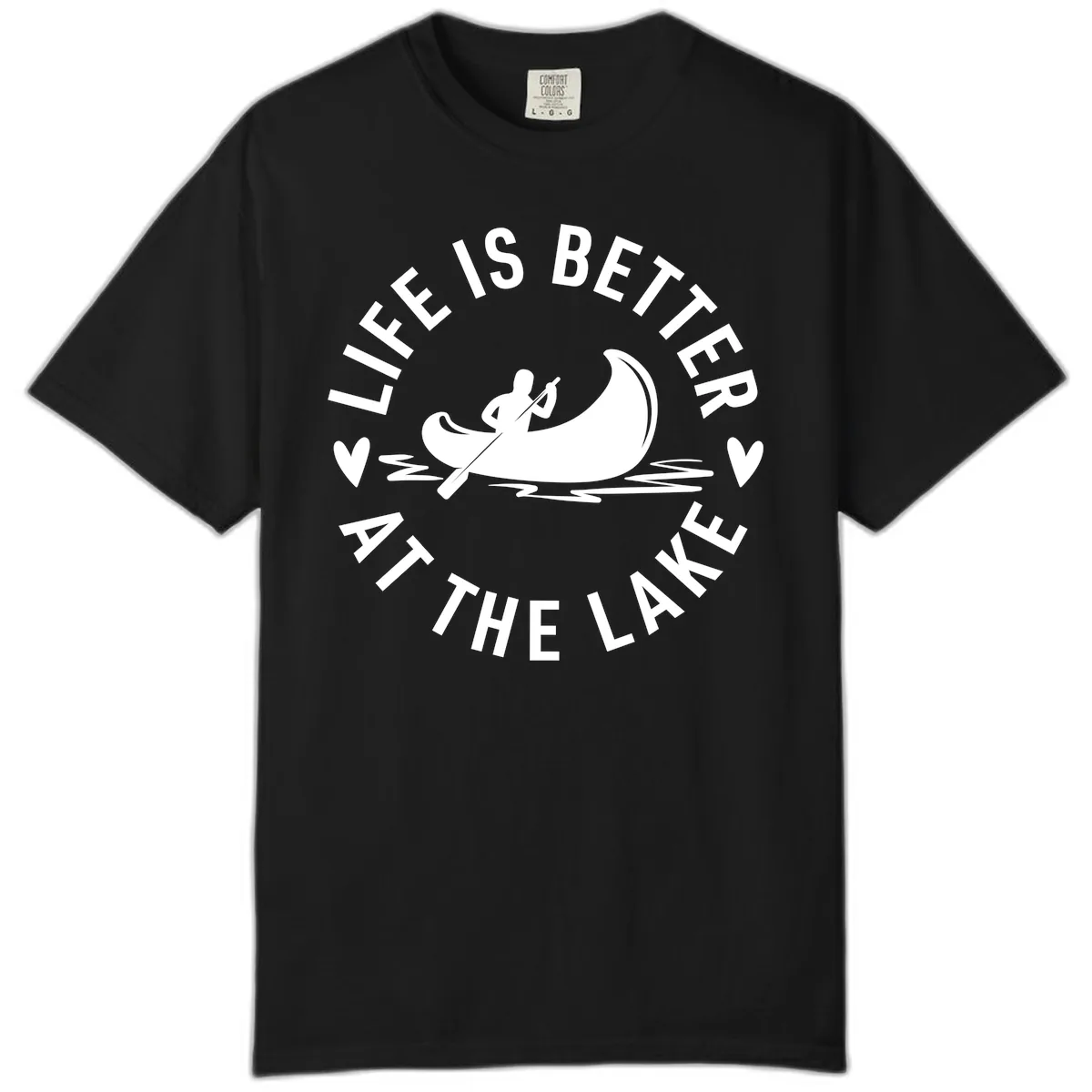 Life Is Better At The Lake Design Comfort Color in Black