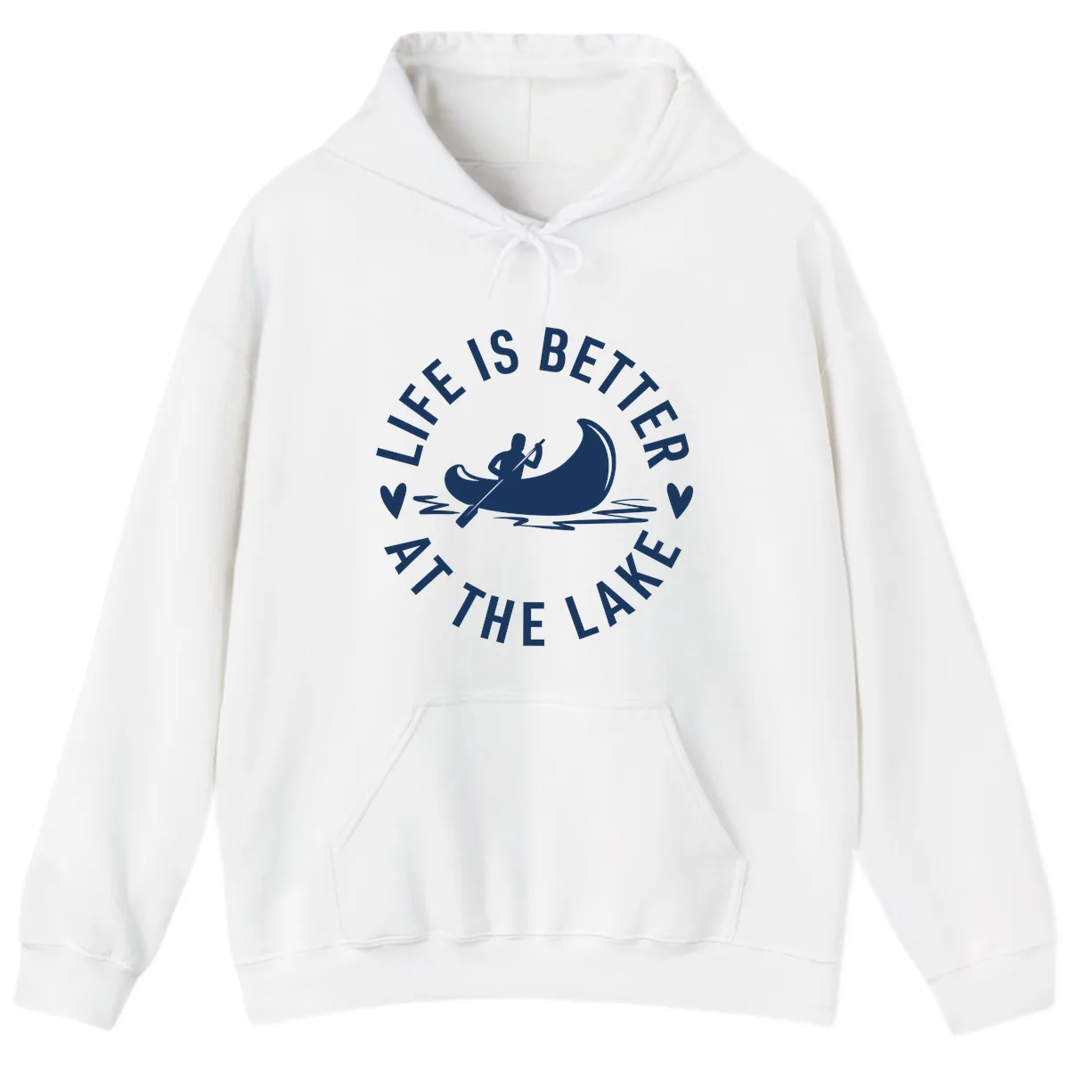 Life Is Better At The Lake Design Hoodie in White