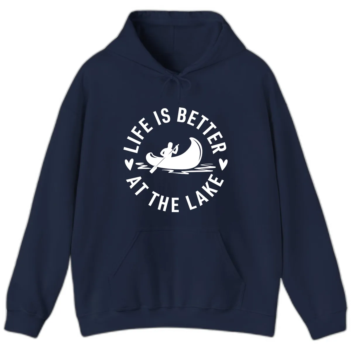Life Is Better At The Lake Design Hoodie in Navy