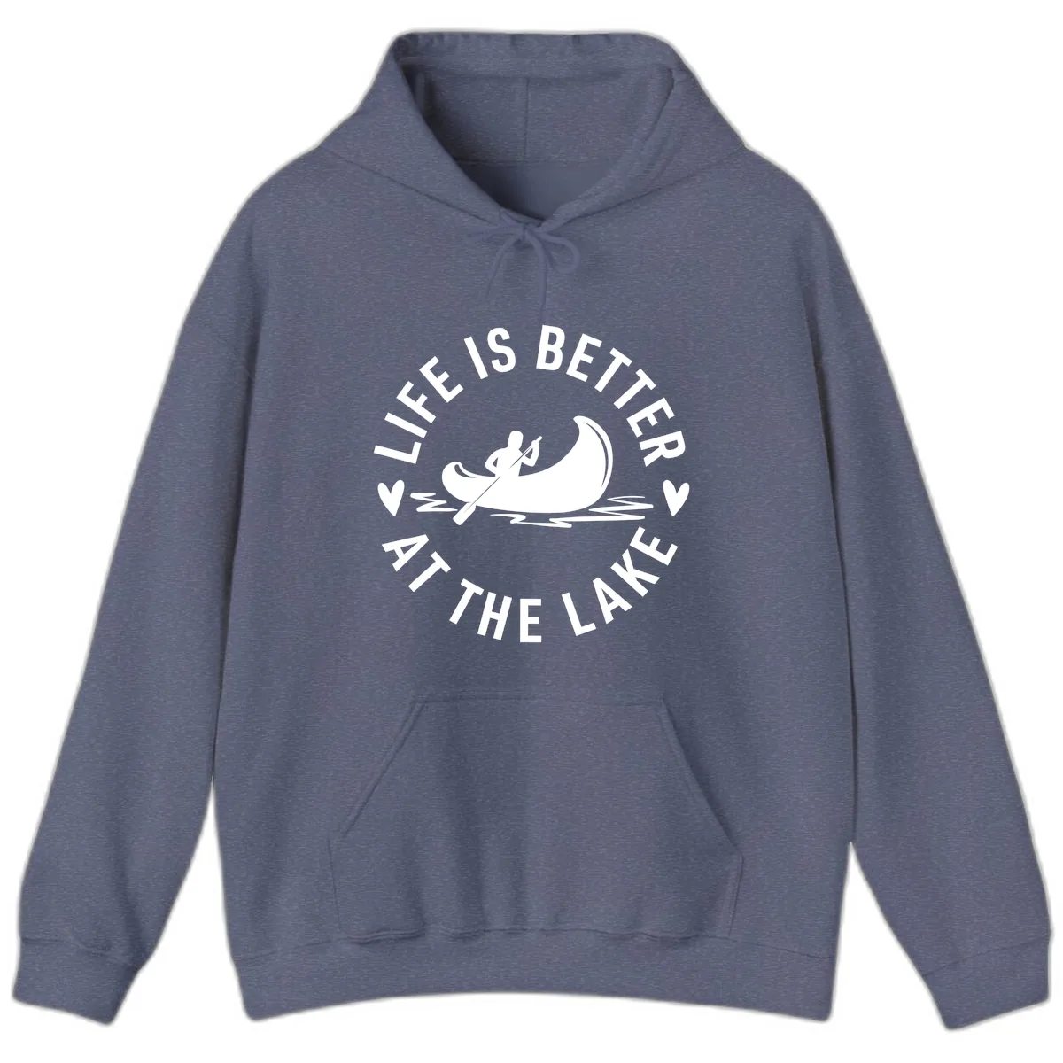 Life Is Better At The Lake Design Hoodie in Heather Navy