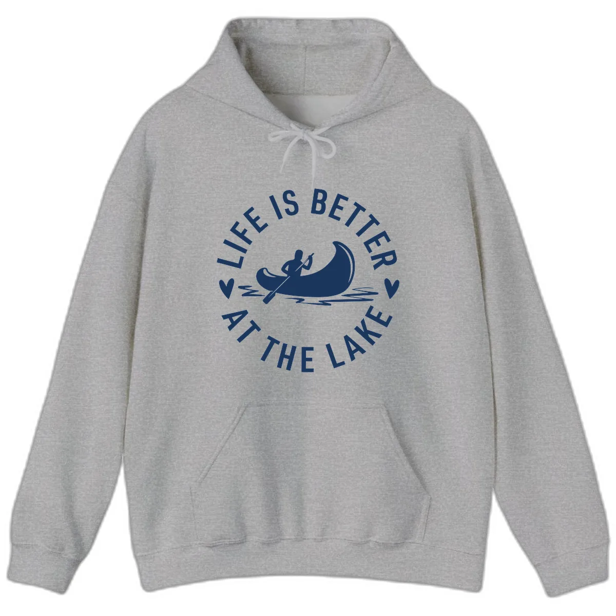 Life Is Better At The Lake Design Hoodie in Sport Grey