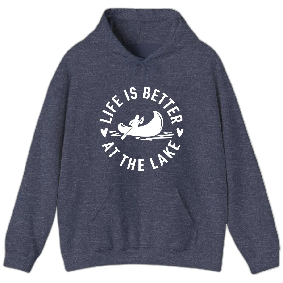 Life Is Better At The Lake Design Hoodie in Heather Sport Dark Navy