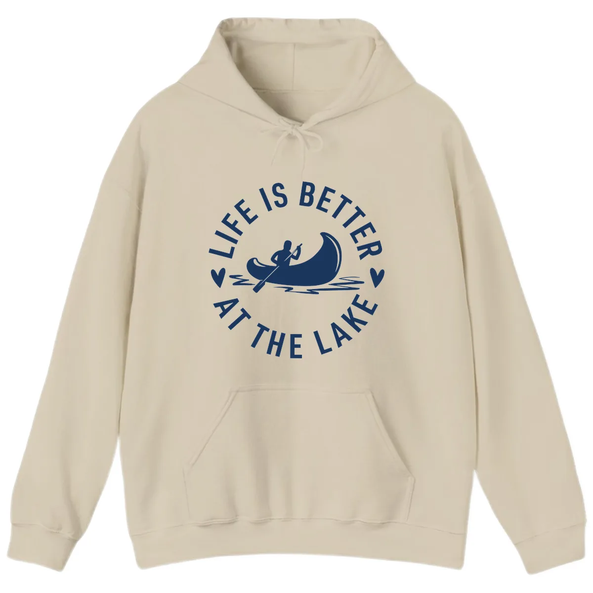 Life Is Better At The Lake Design Hoodie in Sand