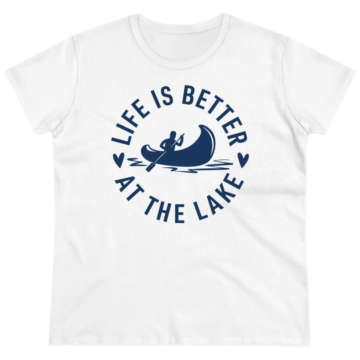 Life Is Better At The Lake Design Ladies Tee in White