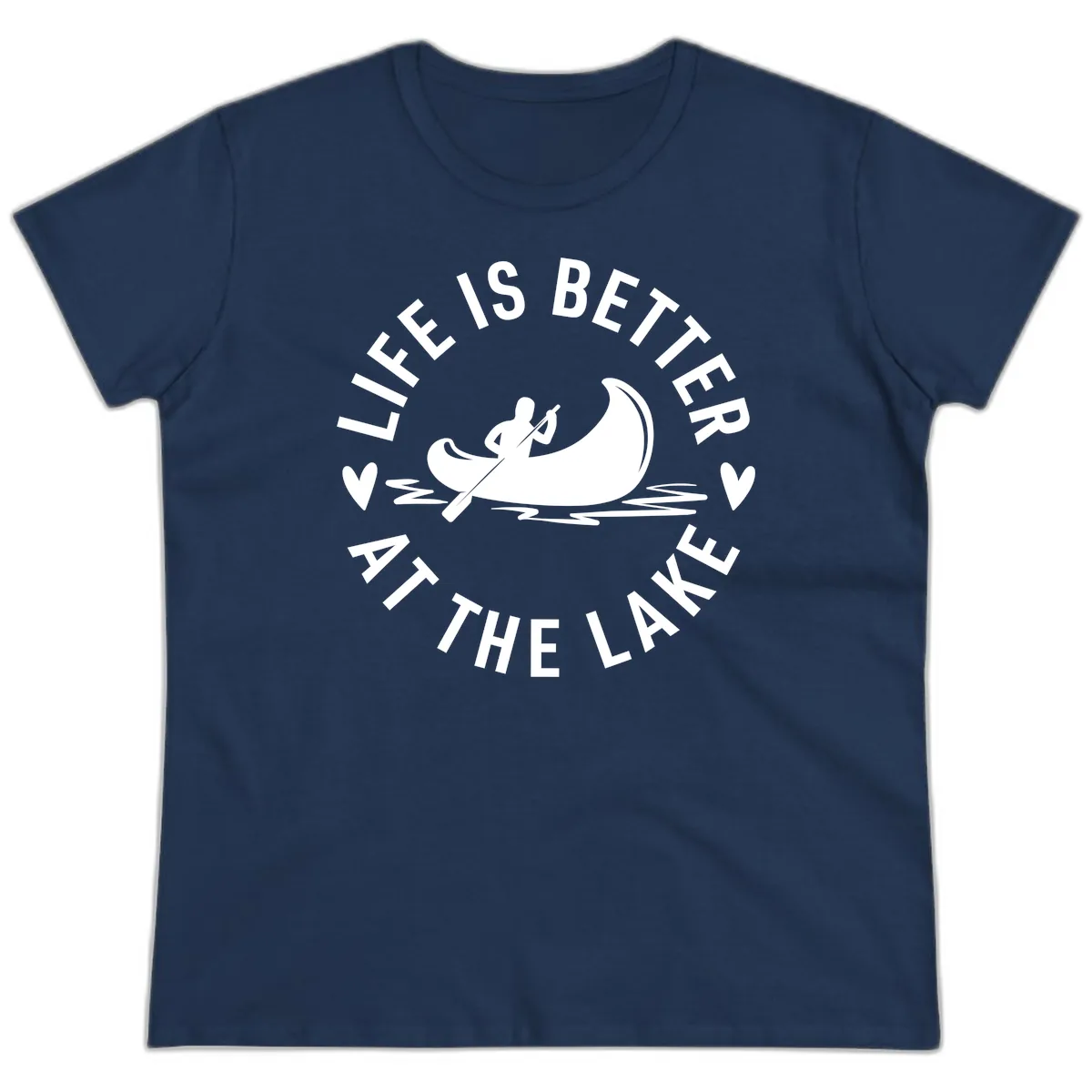 Life Is Better At The Lake Design Ladies Tee in Navy