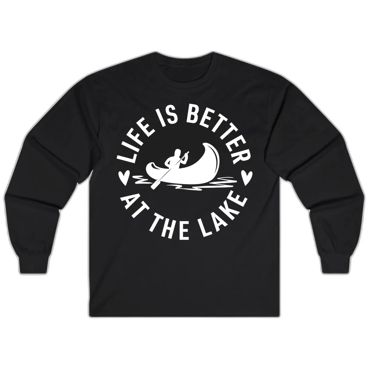 Life Is Better At The Lake Design Long Sleeve in Black