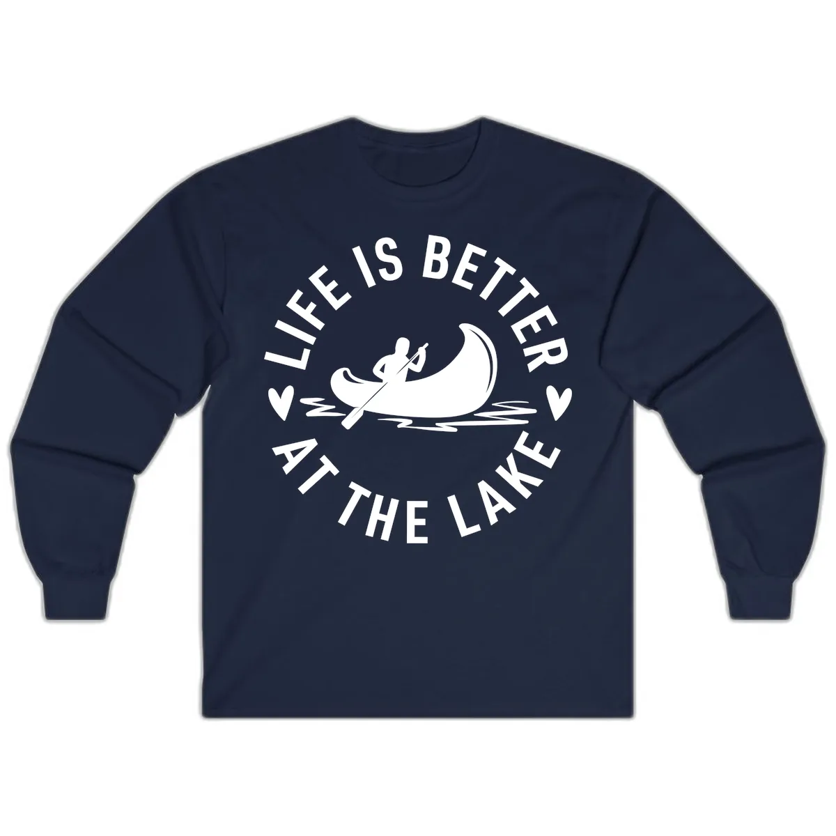 Life Is Better At The Lake Design Long Sleeve in Navy