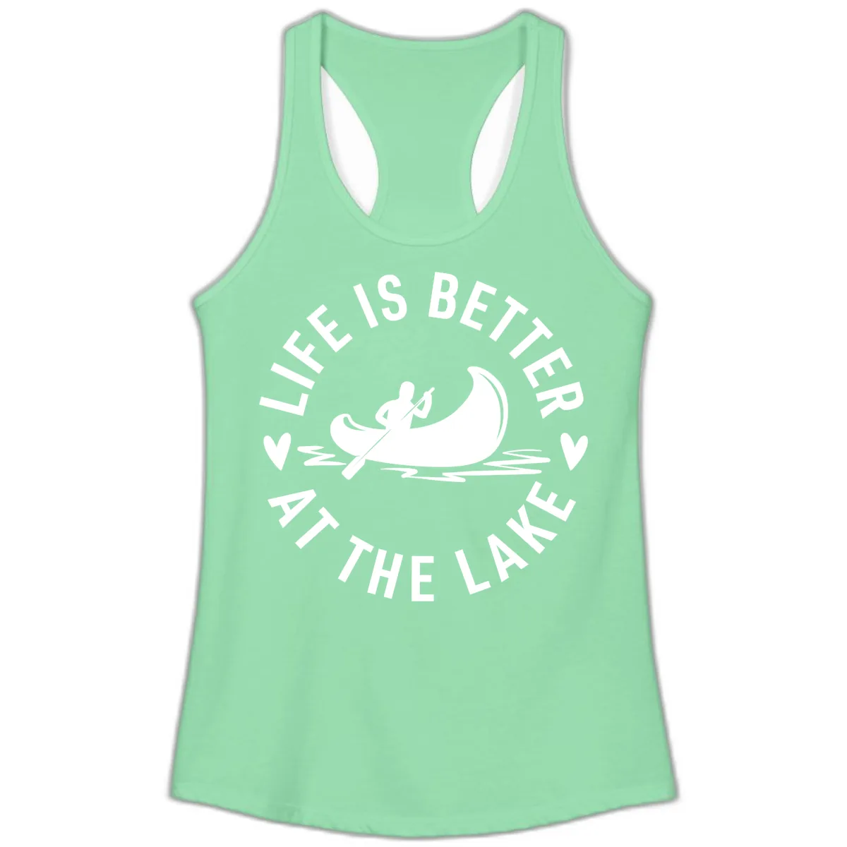 Life Is Better At The Lake Design Ladies Tank in Solid Mint