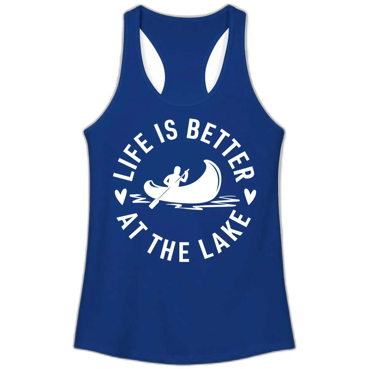 Life Is Better At The Lake Design Ladies Tank in Solid Royal