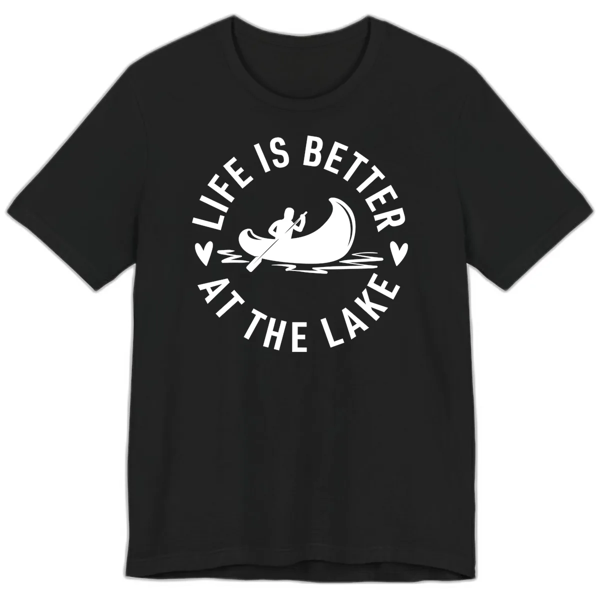 Life Is Better At The Lake Design Premium T-Shirt in Black