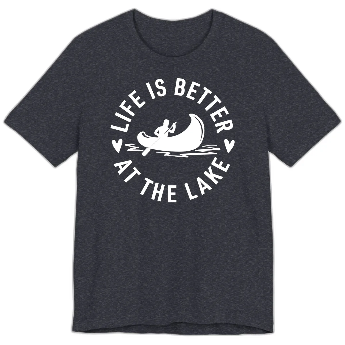 Life Is Better At The Lake Design Premium T-Shirt in Heather Navy