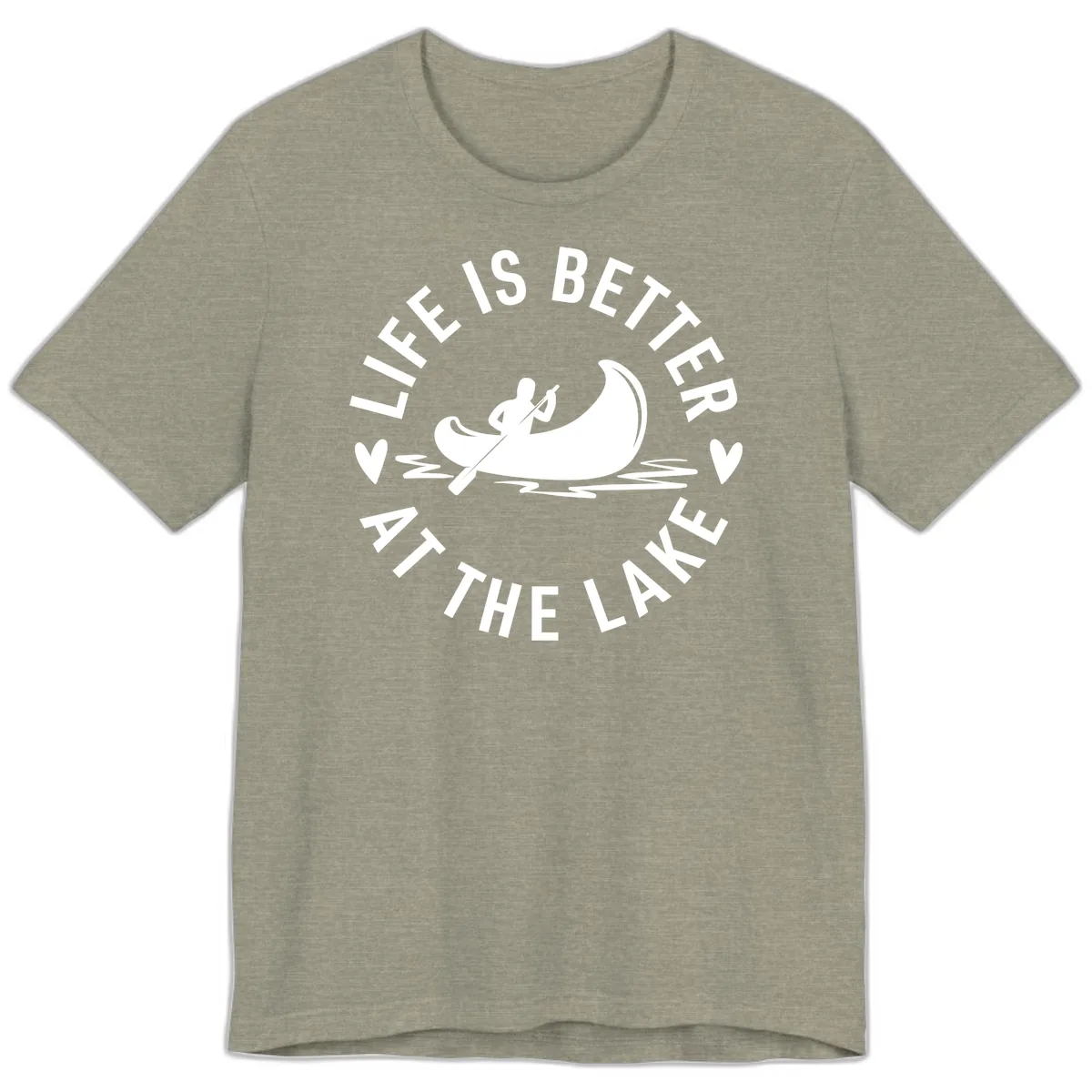 Life Is Better At The Lake Design Premium T-Shirt in Heather Stone