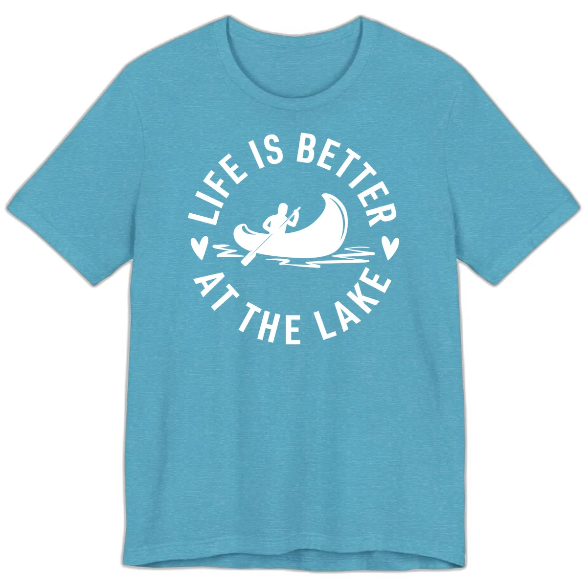 Life Is Better At The Lake Design Premium T-Shirt in Heather Aqua