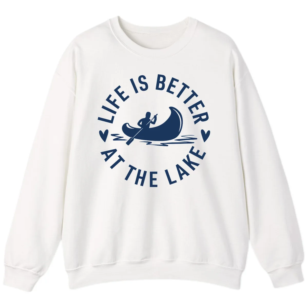 Life Is Better At The Lake Design Sweatshirt in White