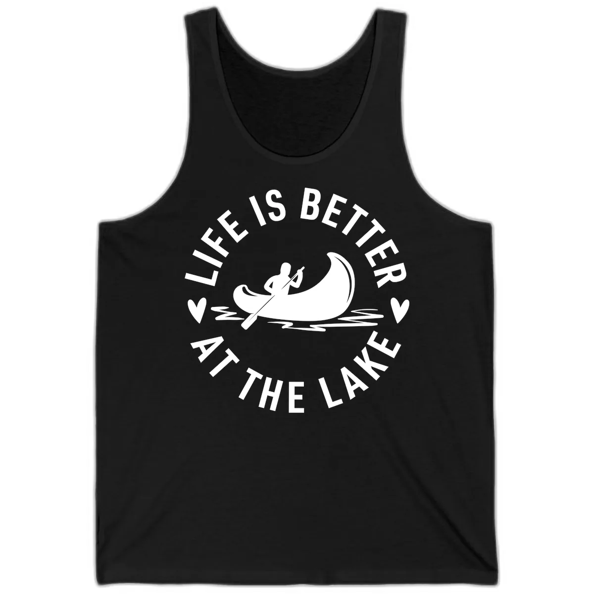 Life Is Better At The Lake Design Tank in Black