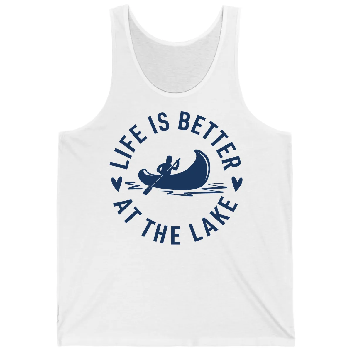 Life Is Better At The Lake Design Tank in White