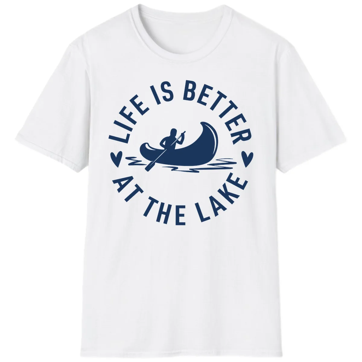 Life Is Better At The Lake Design T-Shirt in White