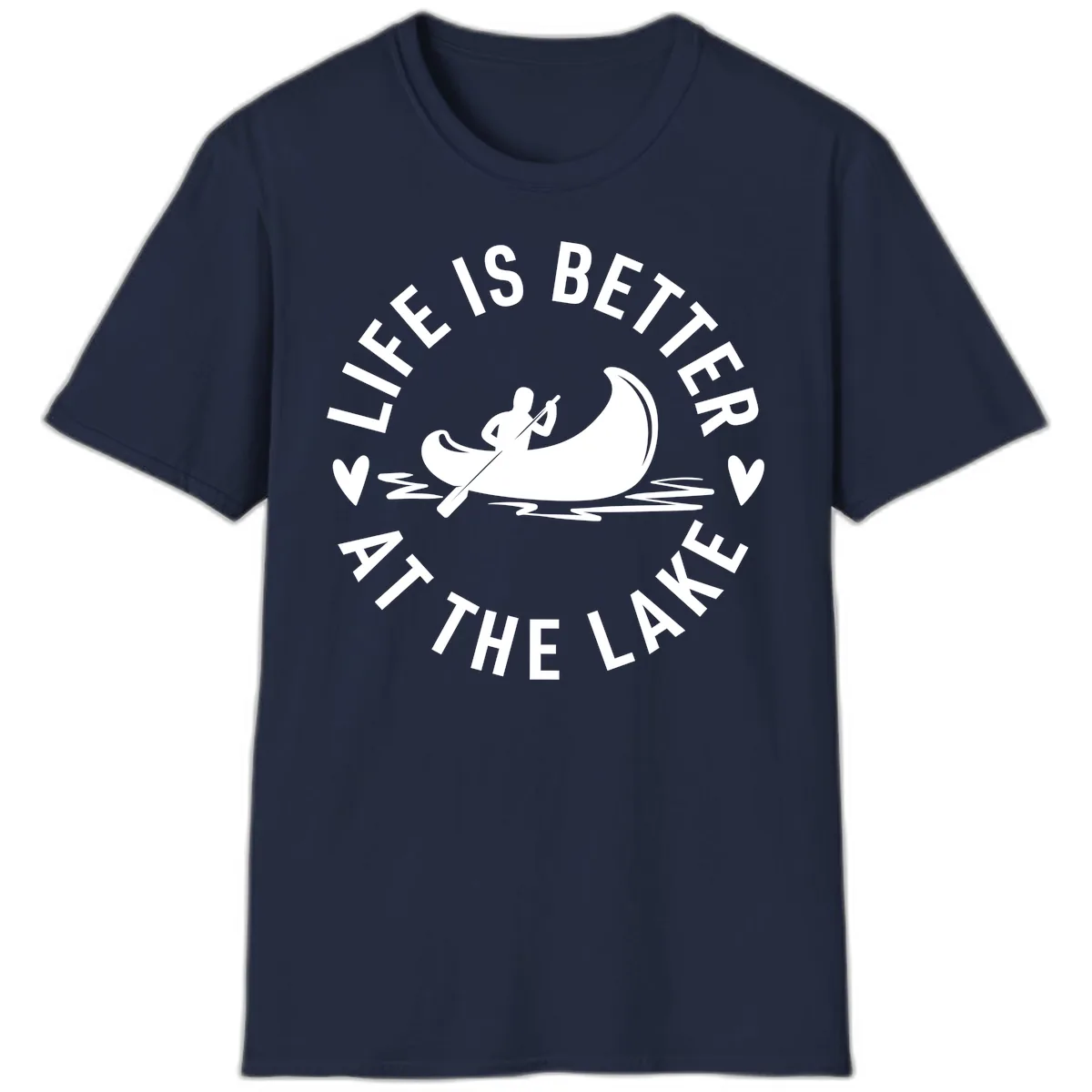 Life Is Better At The Lake Design T-Shirt in Navy