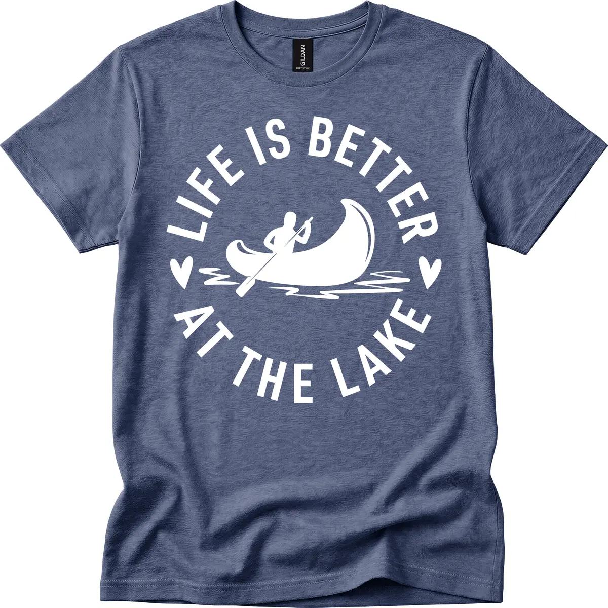 Life Is Better At The Lake Design T-Shirt in Heather Navy