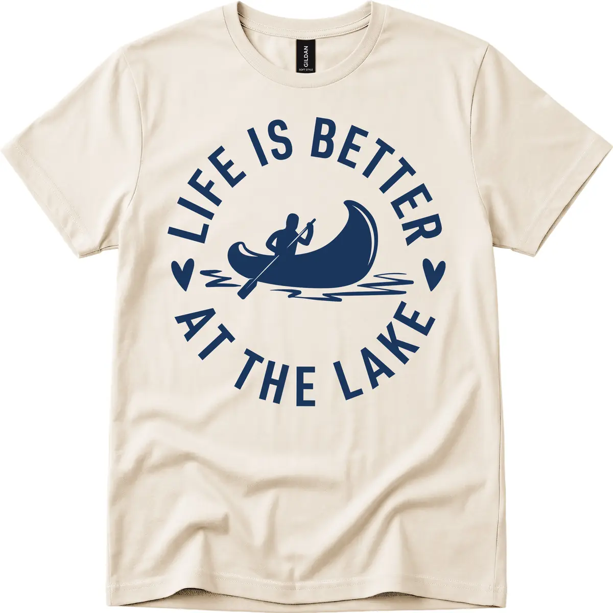 Life Is Better At The Lake Design T-Shirt in Natural