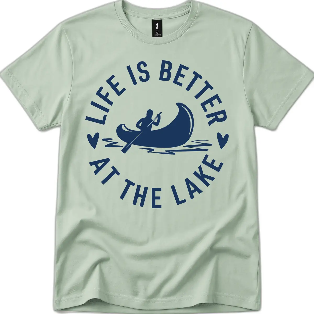 Life Is Better At The Lake Design T-Shirt in Sage