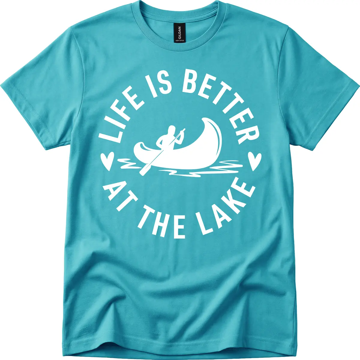 Life Is Better At The Lake Design T-Shirt in Tropical Blue
