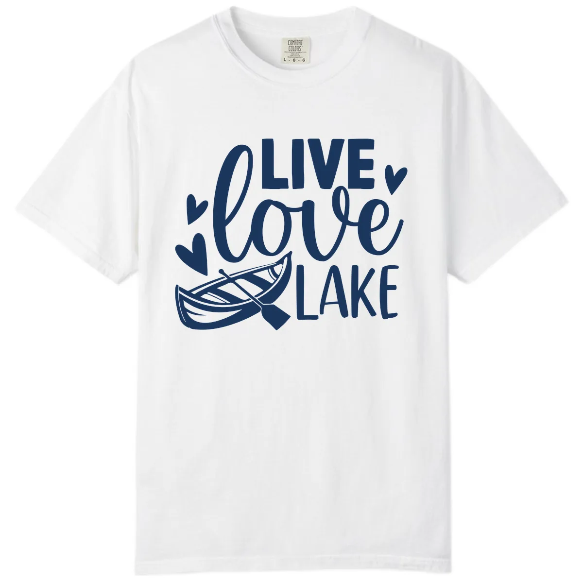 Live Love Lake Boat Design Comfort Color in White