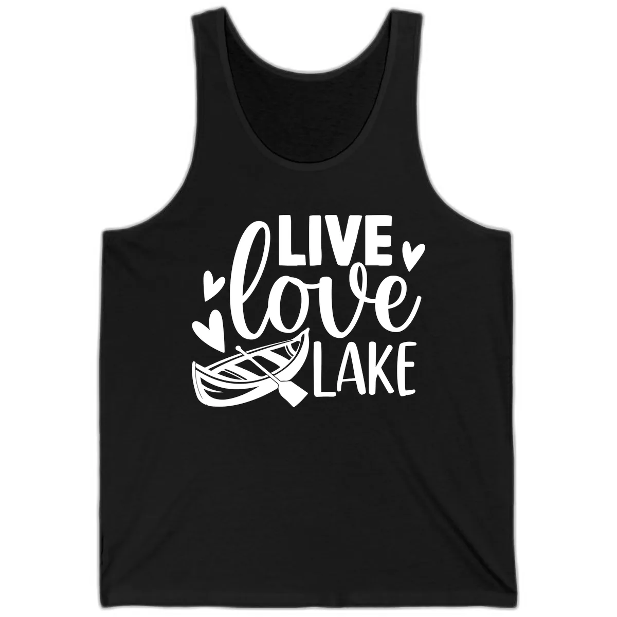 Live Love Lake Boat Design Tank in Black