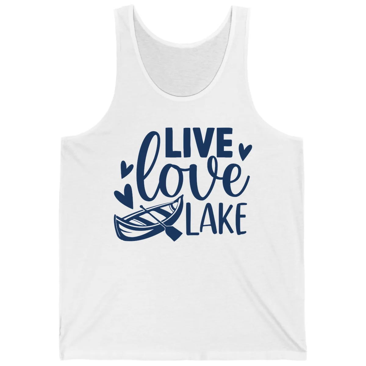 Live Love Lake Boat Design Tank in White
