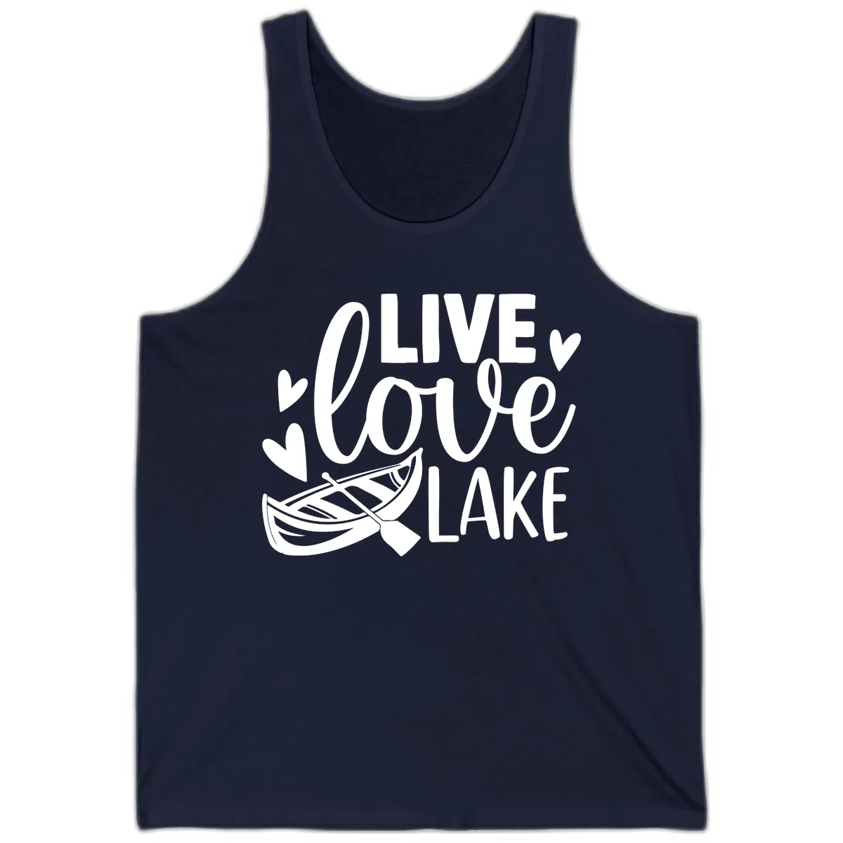 Live Love Lake Boat Design Tank in Navy
