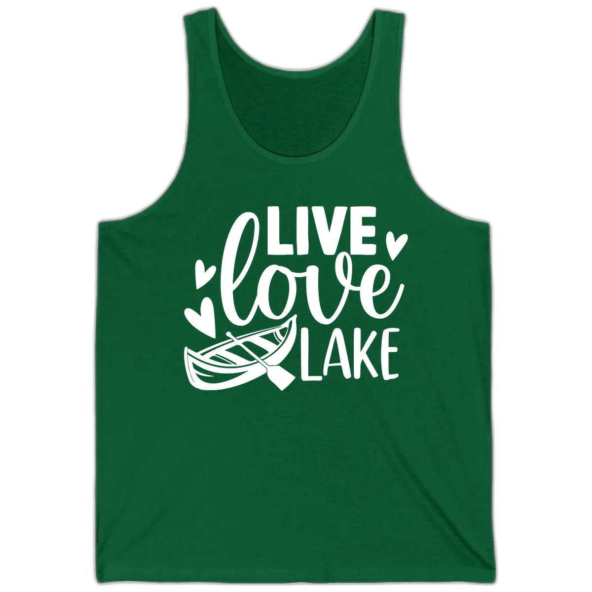 Live Love Lake Boat Design Tank in Kelly