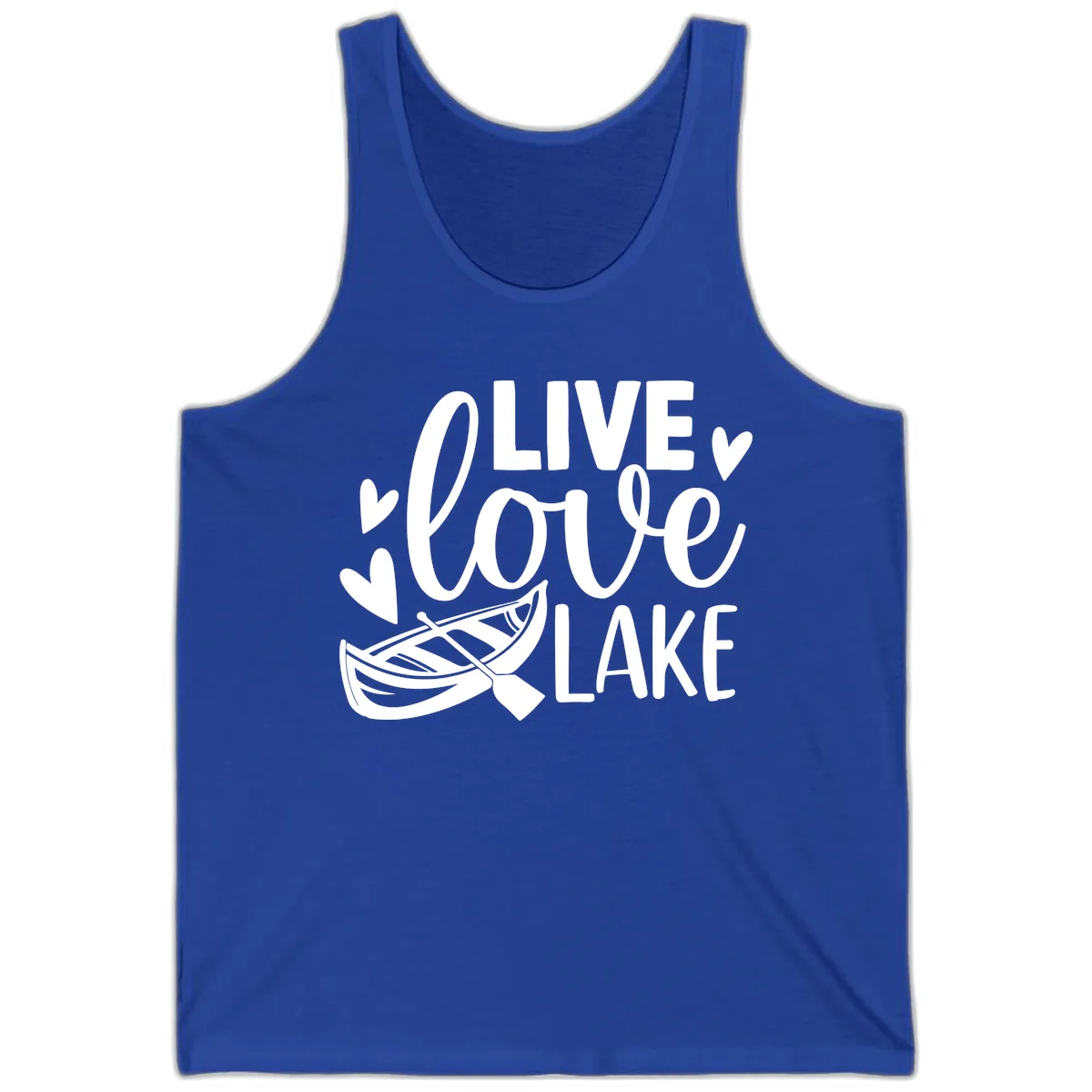Live Love Lake Boat Design Tank in True Royal