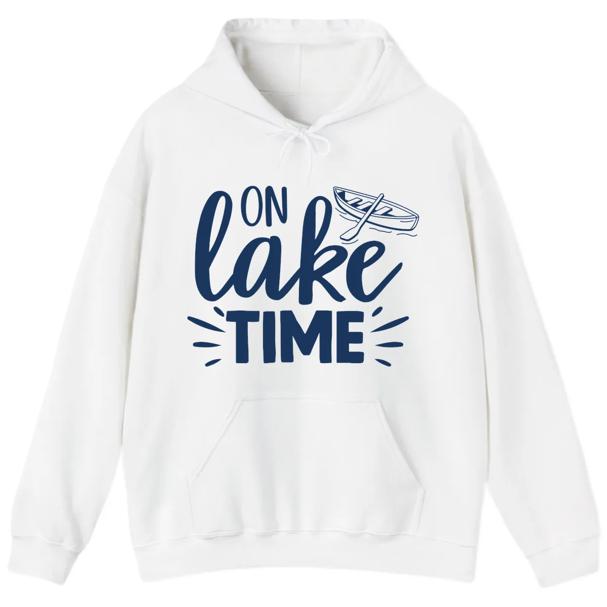 On Lake Time Boat Design Hoodie in White