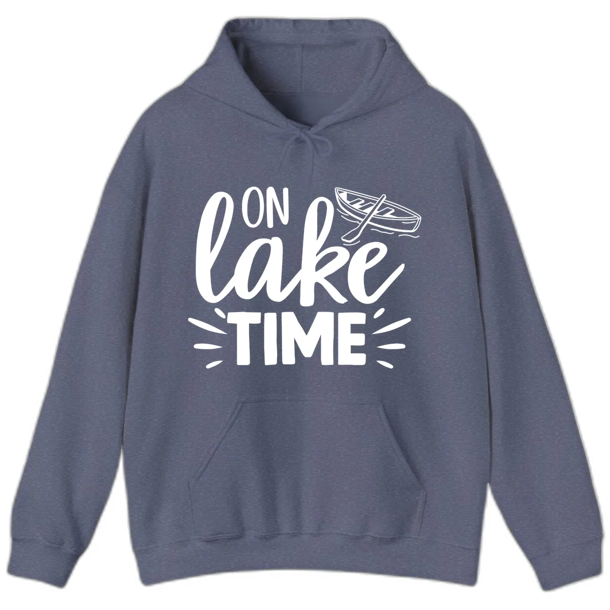 On Lake Time Boat Design Hoodie in Heather Navy